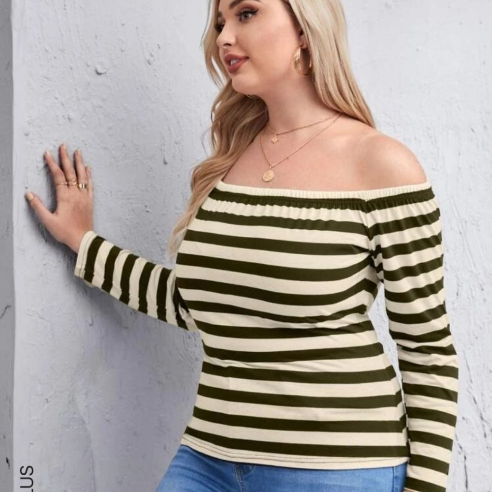 Shein Striped Shoulderless Top‎